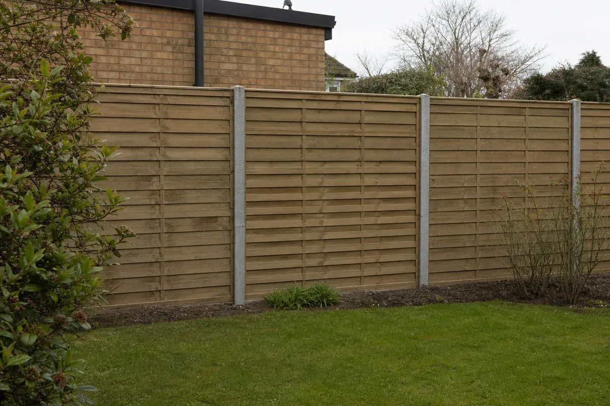 Feather edge timber fencing in a Wakefield garden