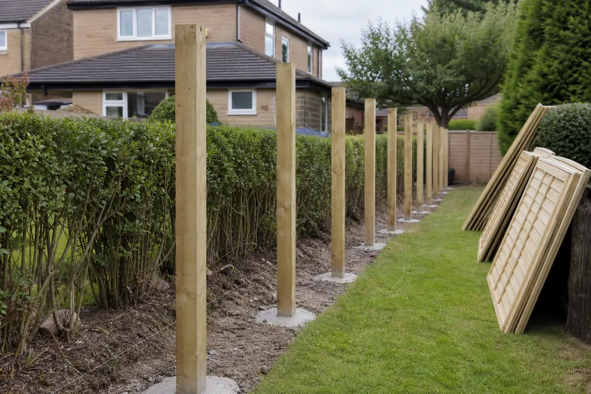 Fence installation work at a Wakefield property